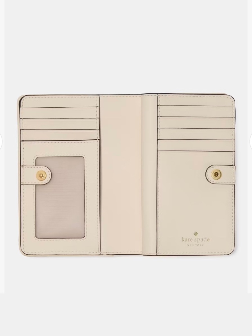 NWT Kate Spade Medium Bifold Wallet Beige/Cream Zebra Stripe - Picture 3 of 9
